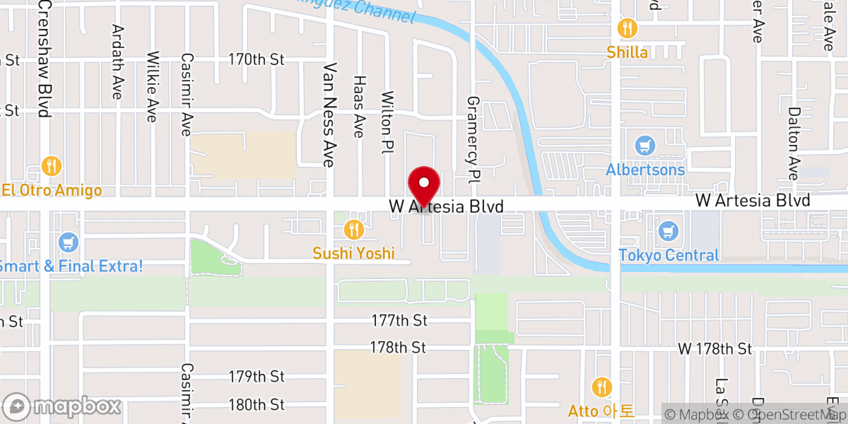 Map showing location of St Francis Korean Catholic Church