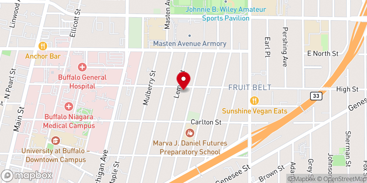 Map showing location of First Centennial Missionary Baptist Church