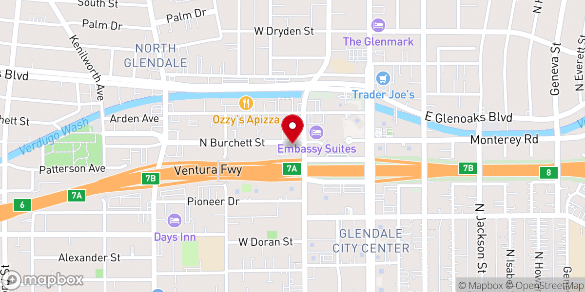 Map showing location of Jesus Church LA