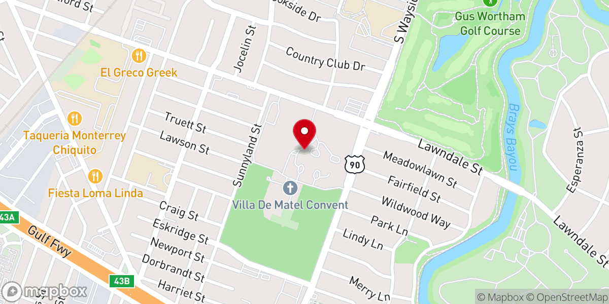 Map showing location of Villa De Matel Convent