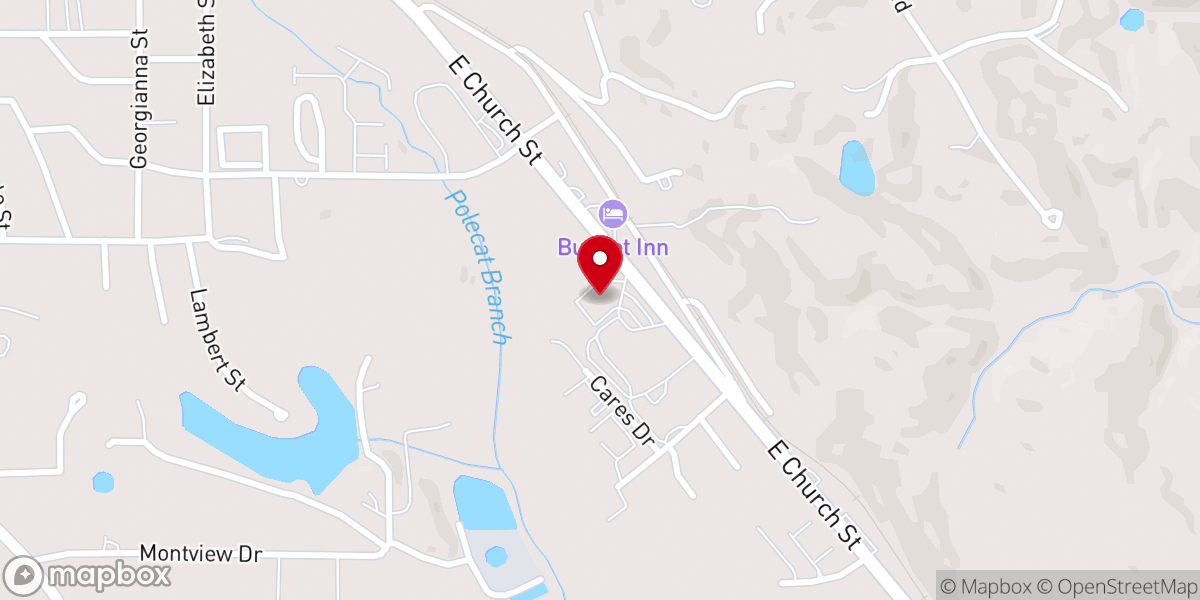 Map showing location of Pickens County Division of Family and Children Services