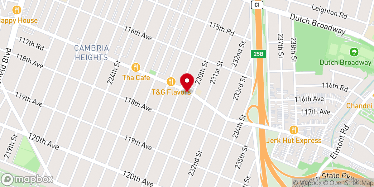 Map showing location of Victory Bible Church International, Queens Branch