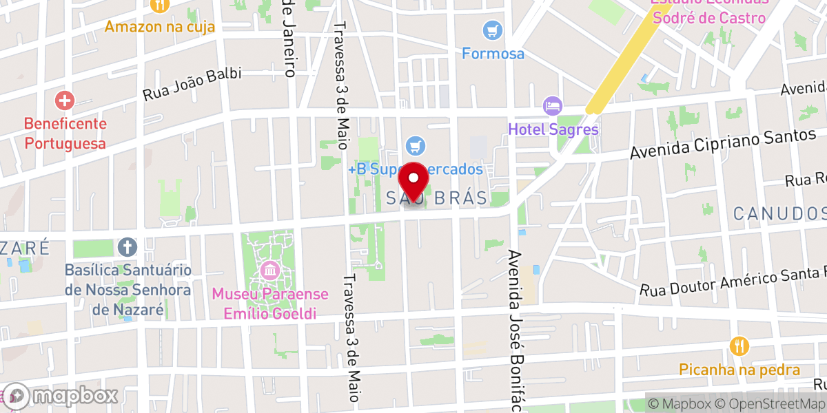 Map showing location of 1ª Igreja Presbiteriana de Belém