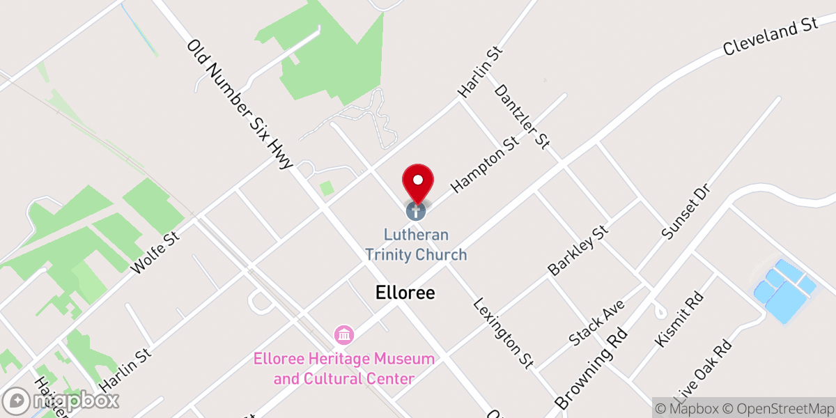 Map showing location of Trinity Lutheran Church