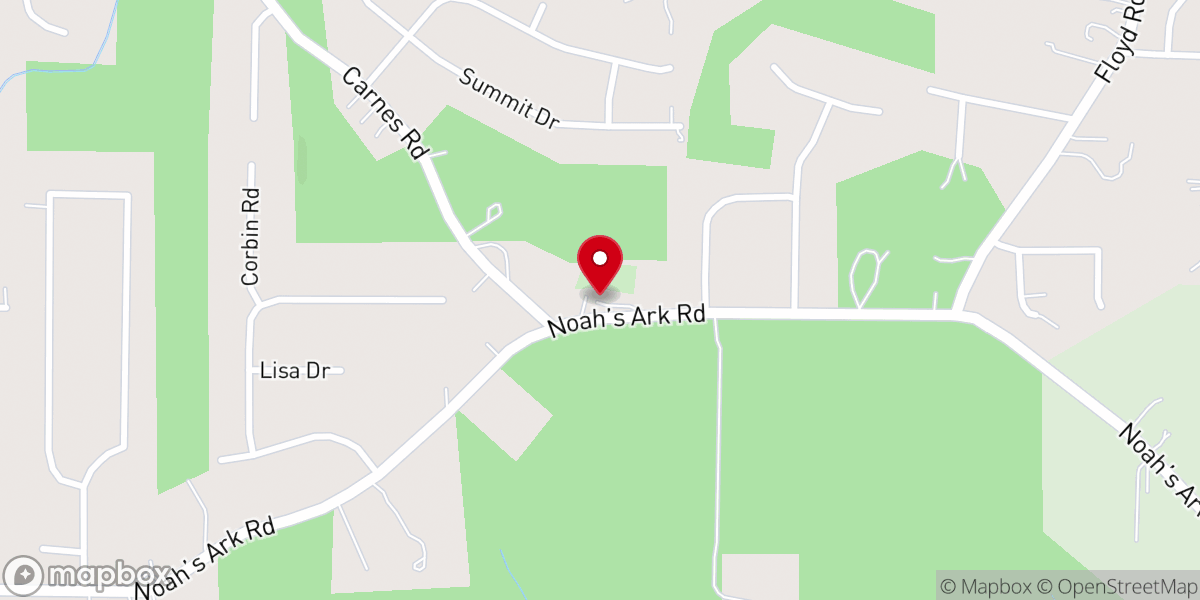 Map showing location of Noahs Ark Church