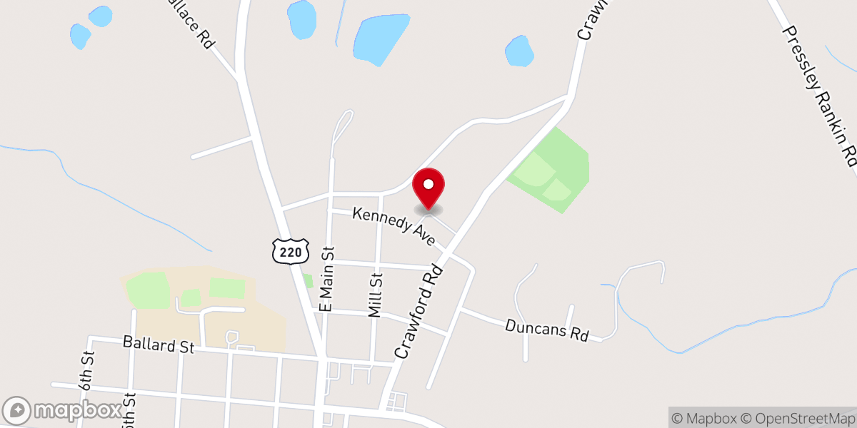 Map showing location of Church of God of Prophecy