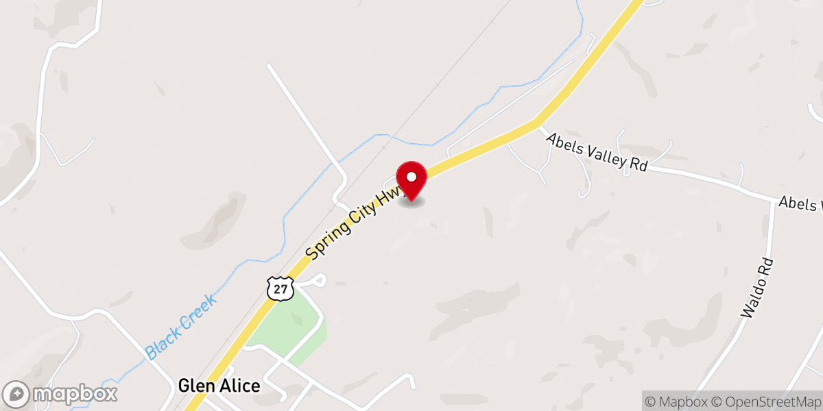 Map showing location of Glen Alice Christian Church