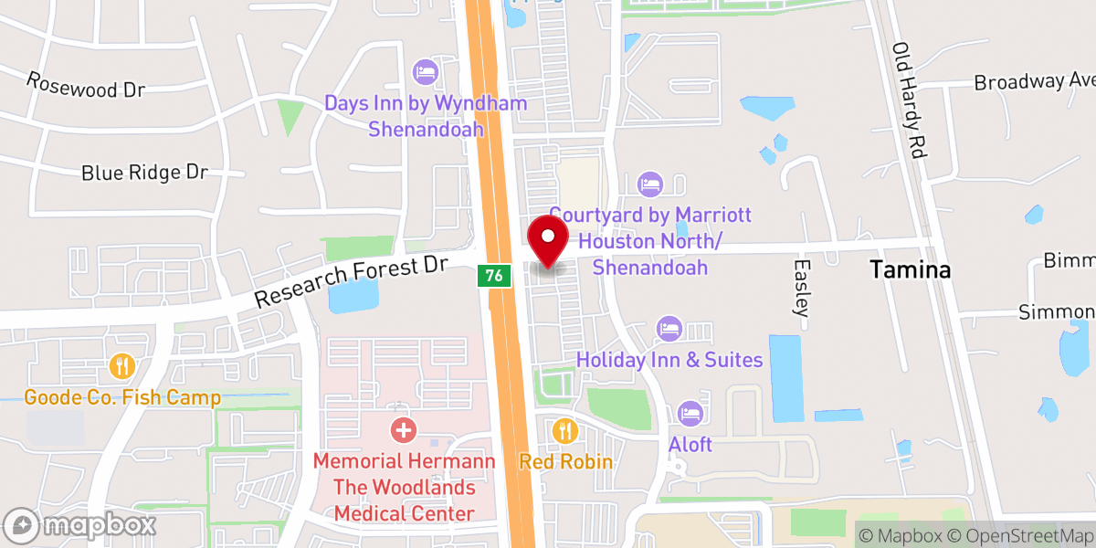 Map showing location of Church's Texas Chicken