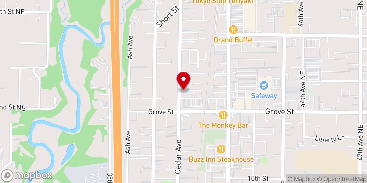 Map showing location of Calvary Chapel Marysville