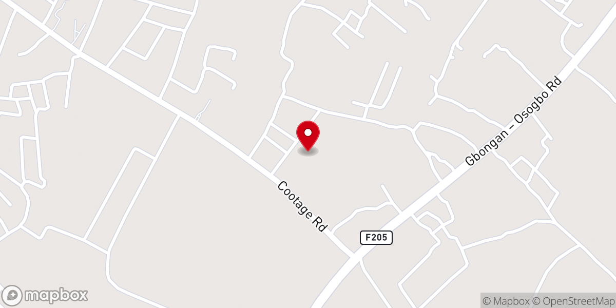 Map showing location of Winners Chapel,Aisu Road,Ede