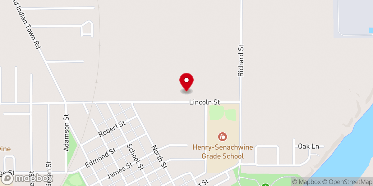 Map showing location of Henry United Methodist Church