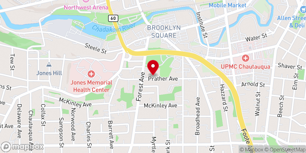 Map showing location of Iglesia De Jamestonw