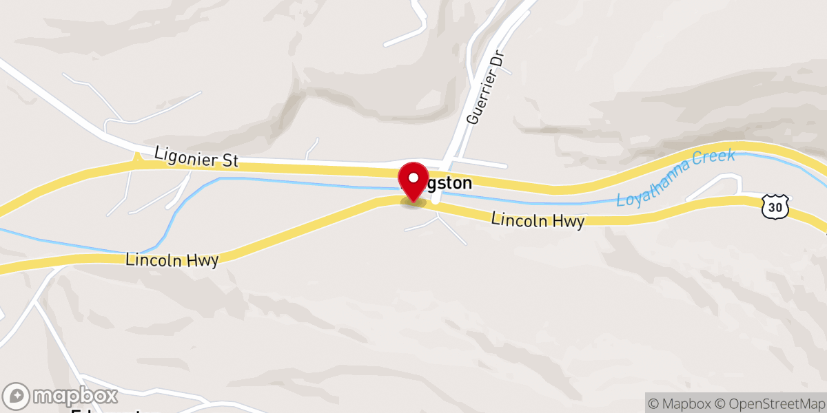 Map showing location of Lincoln Highway Experience