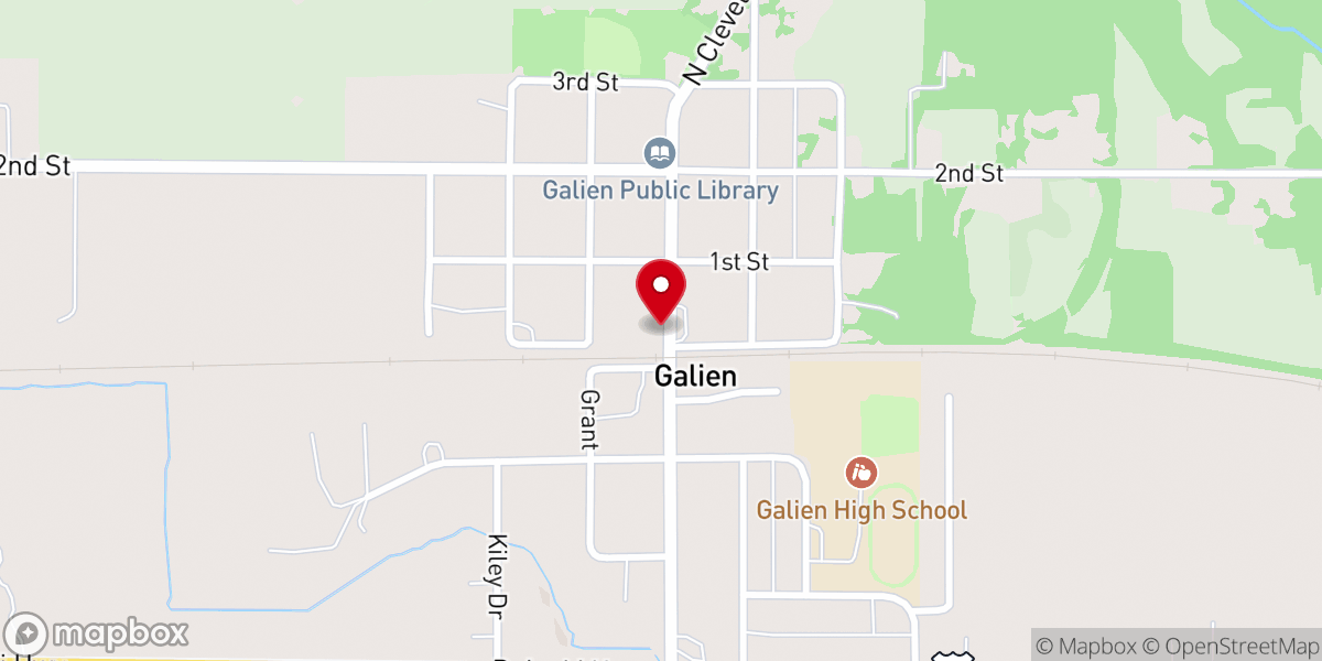 Map showing location of Galien Missionary Church