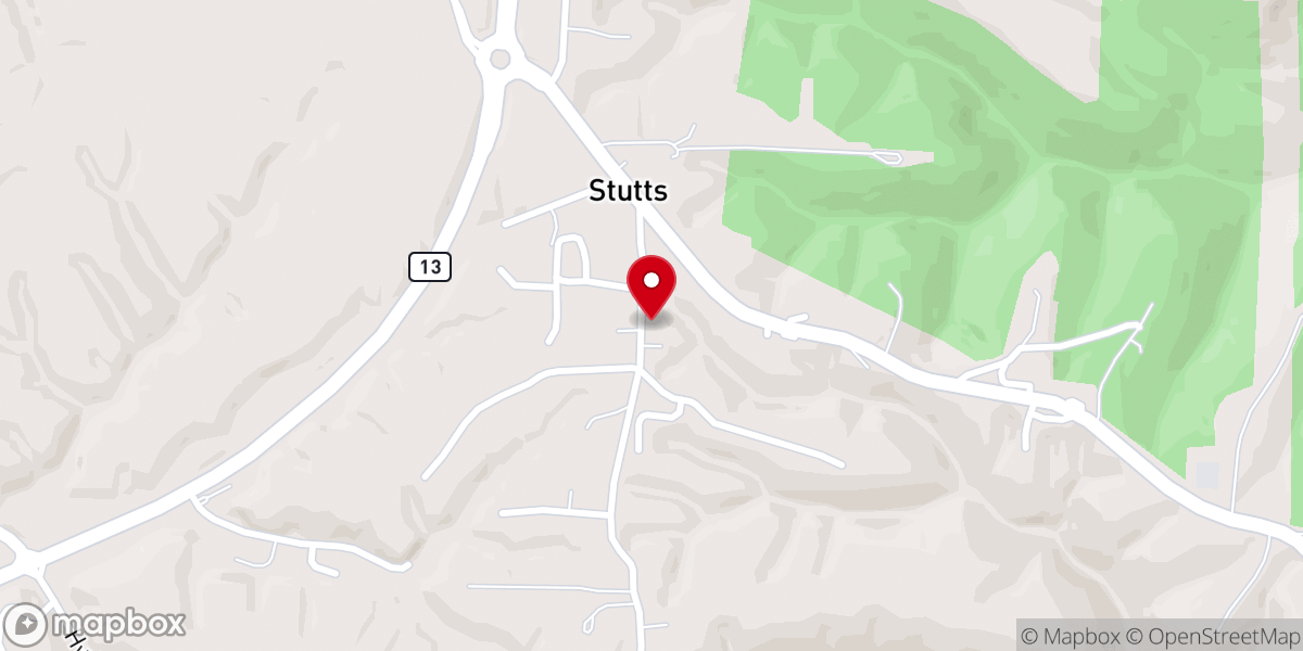 Map showing location of Keystone Baptist Church