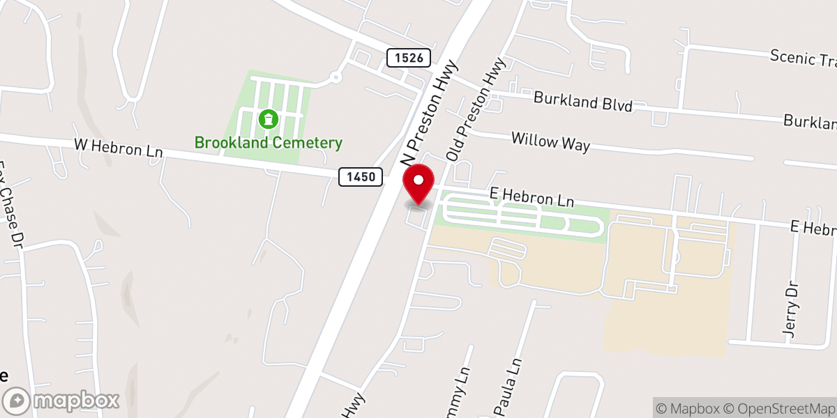 Map showing location of Hebron Presbyterian Church