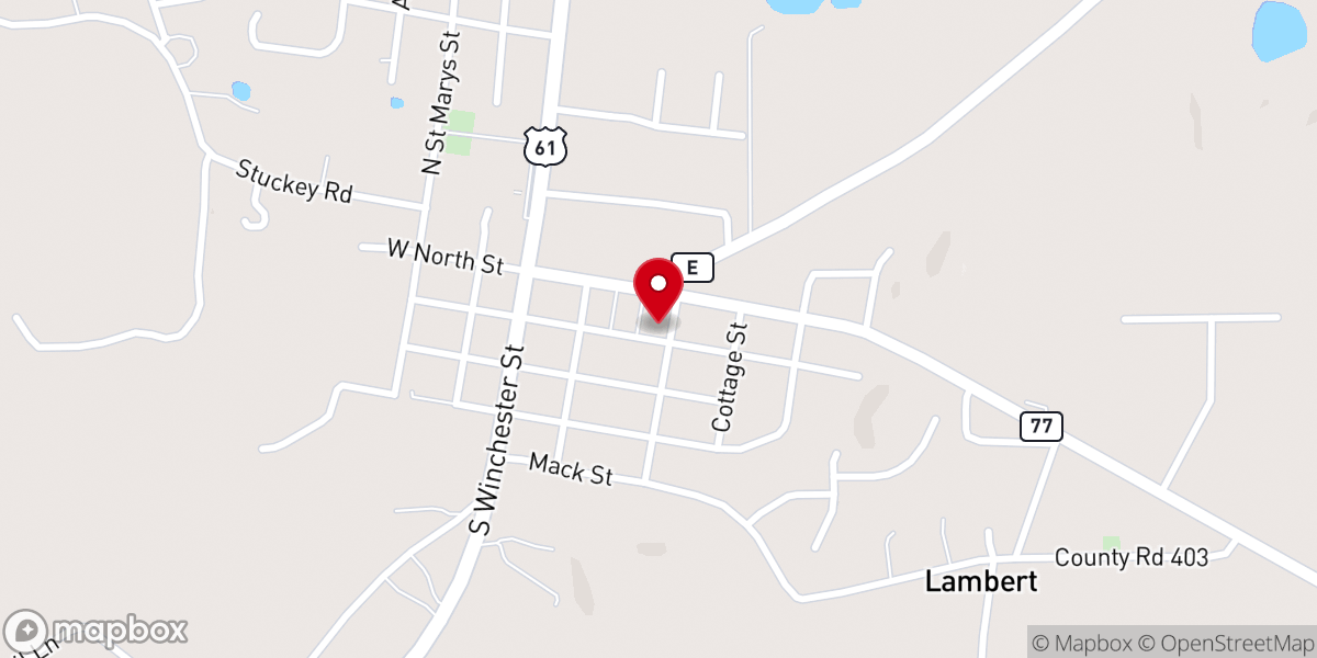 Map showing location of La Croix Church Benton Campus