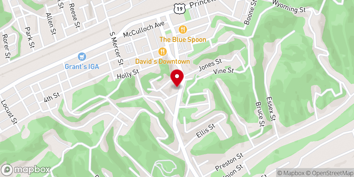 Map showing location of Bethel African Methodist Episcopal Church