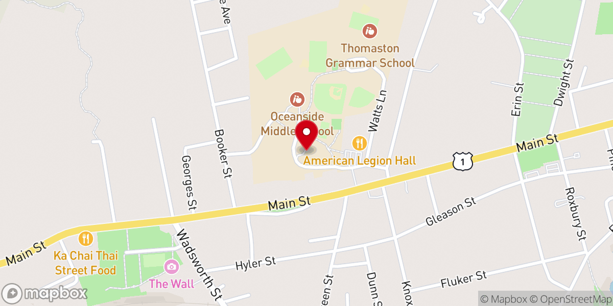 Map showing location of Thomaston Inter‑Church Fellowship Food Pantry