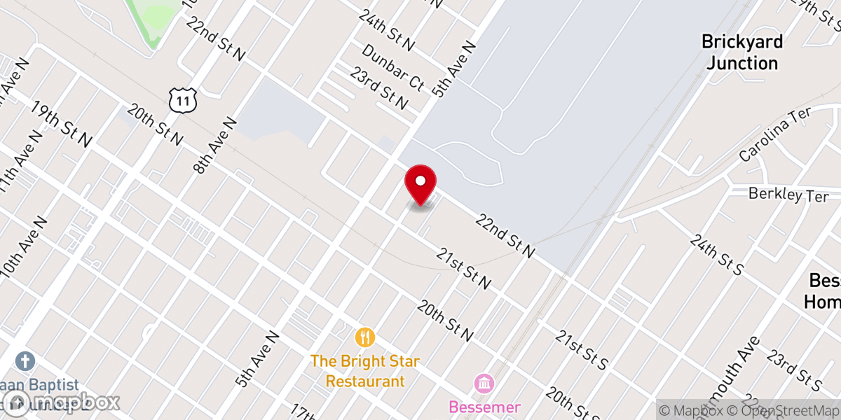 Map showing location of St Peter Primitive Baptist Church