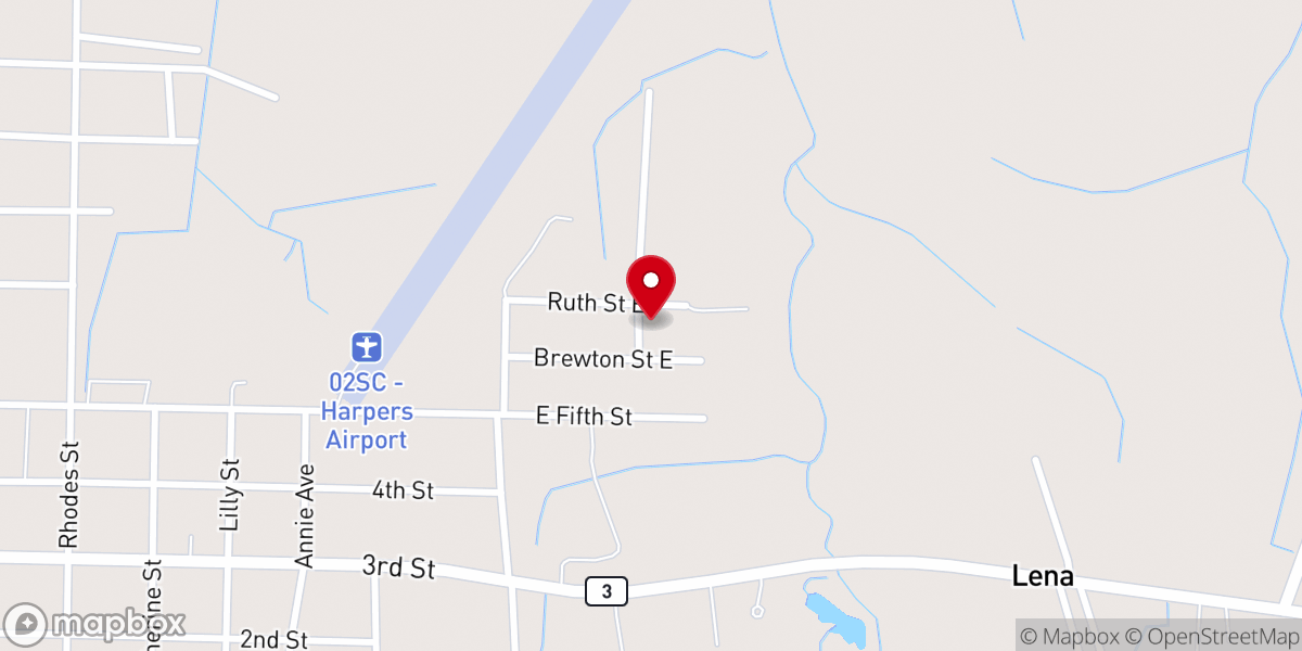 Map showing location of Mt Olive Pentecostal Church