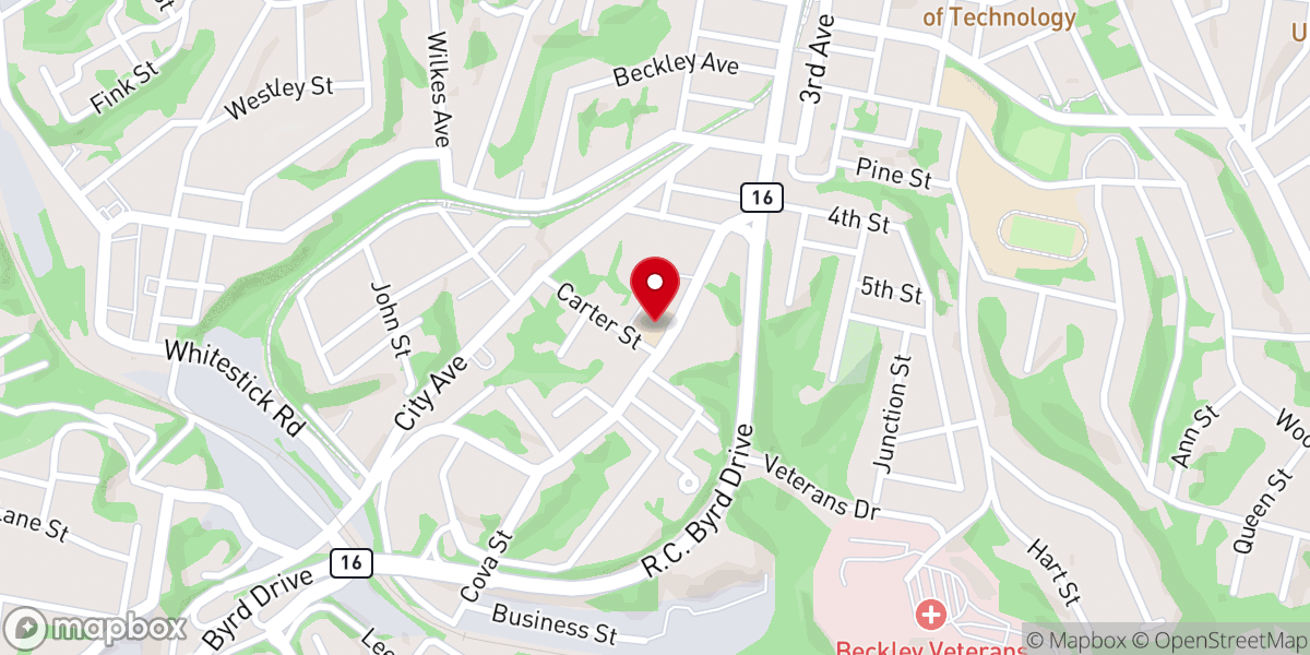 Map showing location of Catholic Charities West Virginia Beckley Outreach Office - St. Francis De Sales Parish