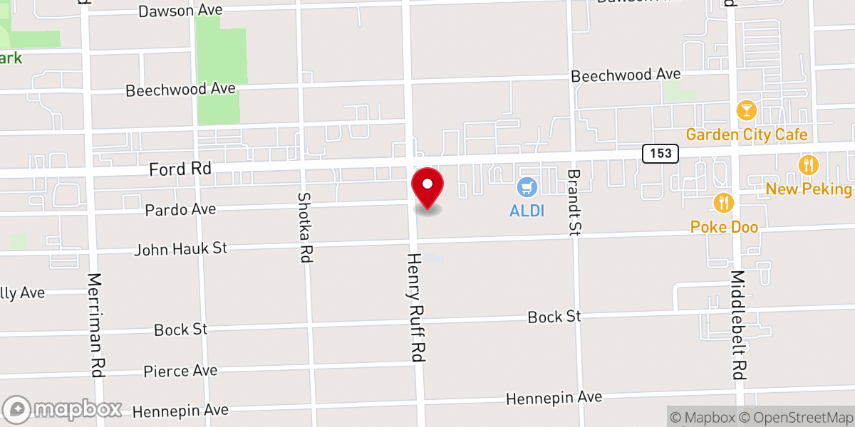 Map showing location of United Baptist Church of Garden City