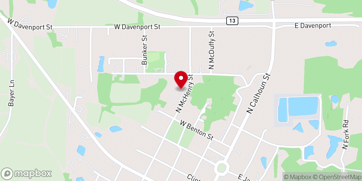 Map showing location of New Life Christian Center