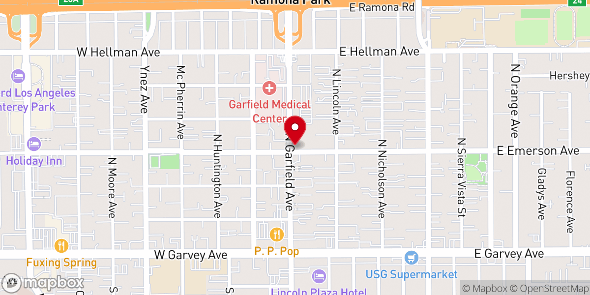 Map showing location of Home of Christians L.A.
