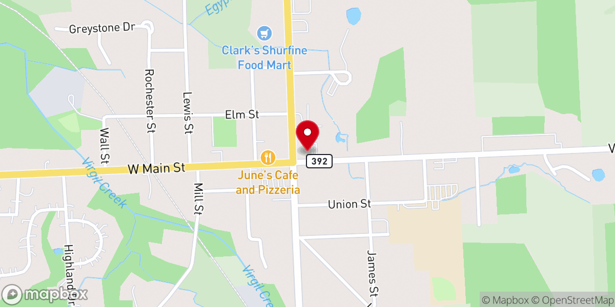 Map showing location of Dryden United Methodist Church