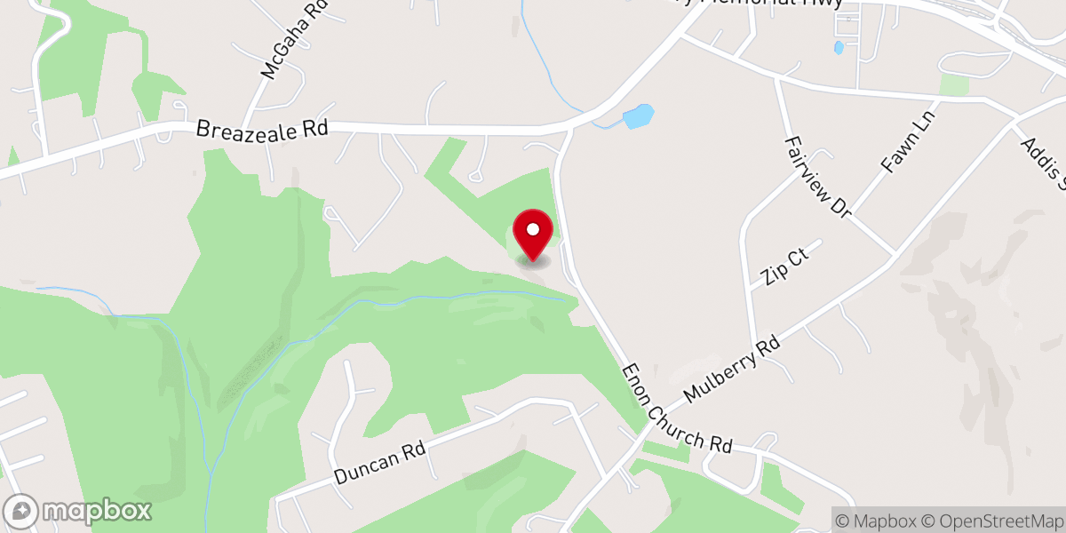 Map showing location of Enon Baptist Church