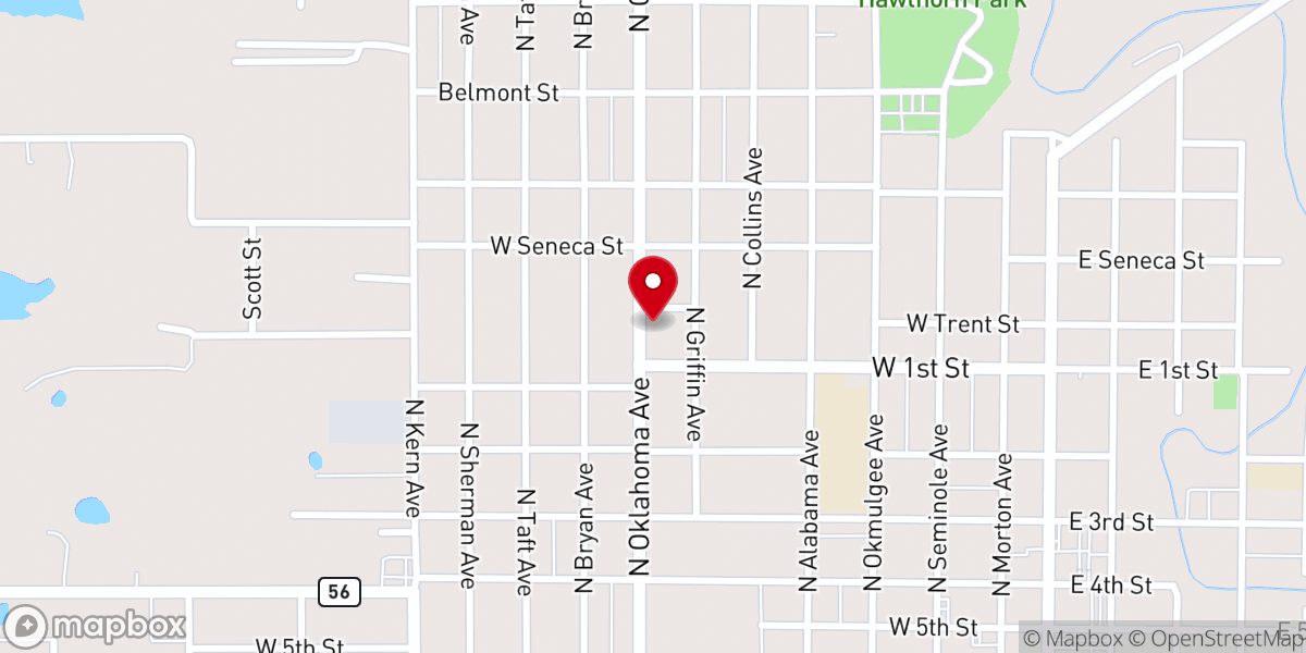 Map showing location of Foursquare Gospel Church