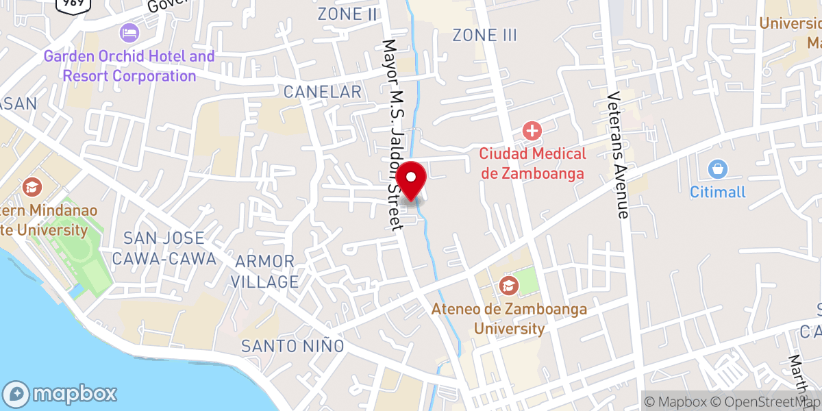 Map showing location of Zamboanga City Alliance Evangelical Church