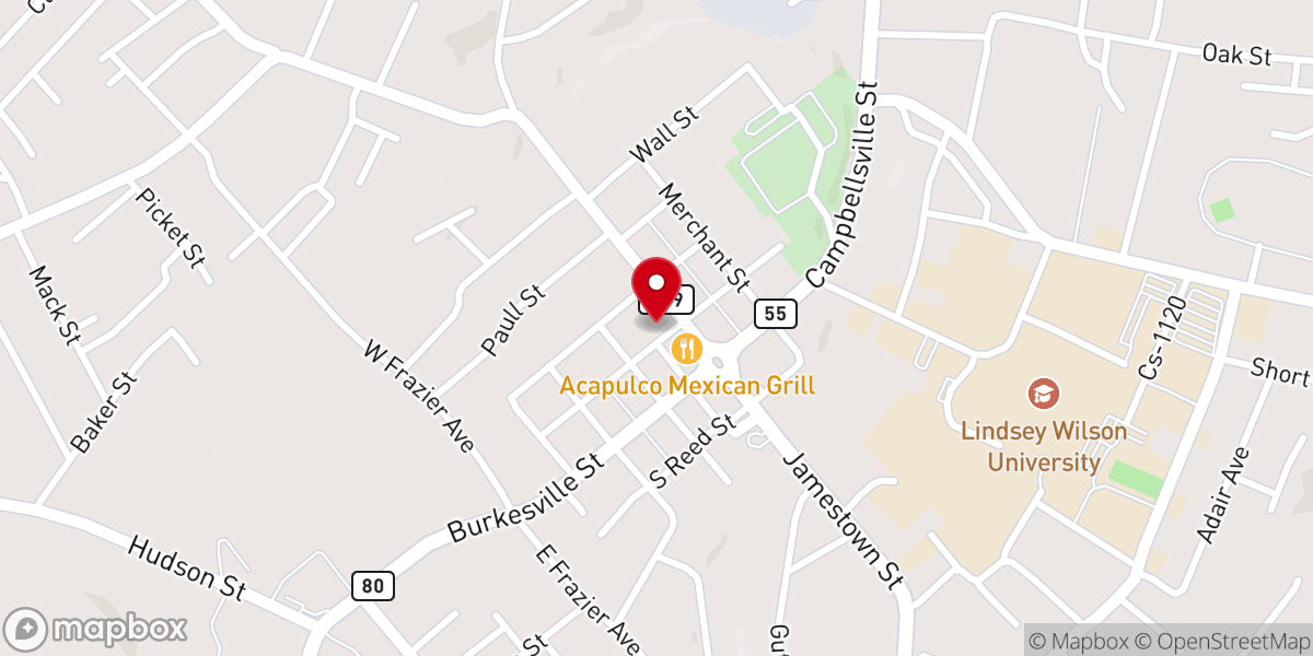 Map showing location of Columbia Baptist Church