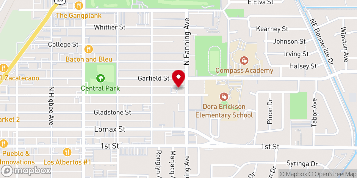 Map showing location of Cornerstone Pentecostal Church