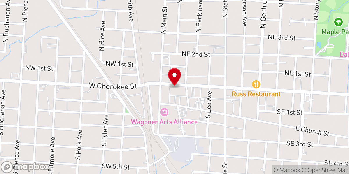 Map showing location of The Red Rooster Bistro & Bakery