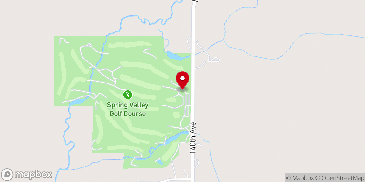 Map showing location of Spring Valley Golf Course