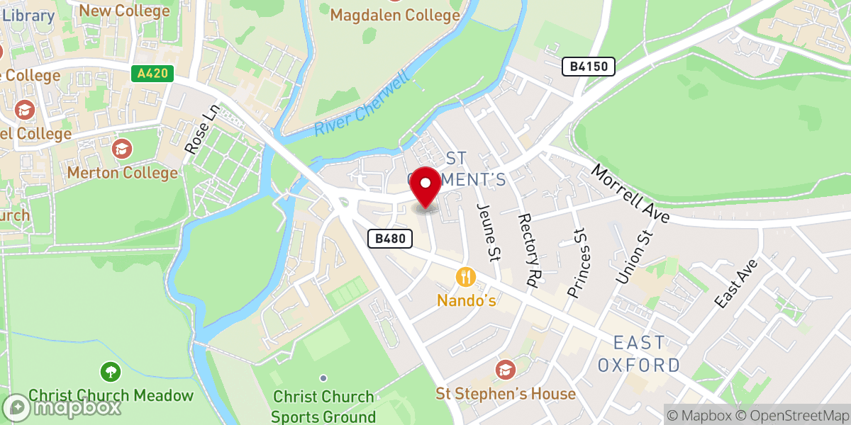 Map showing location of Oxford Christadelphian Church