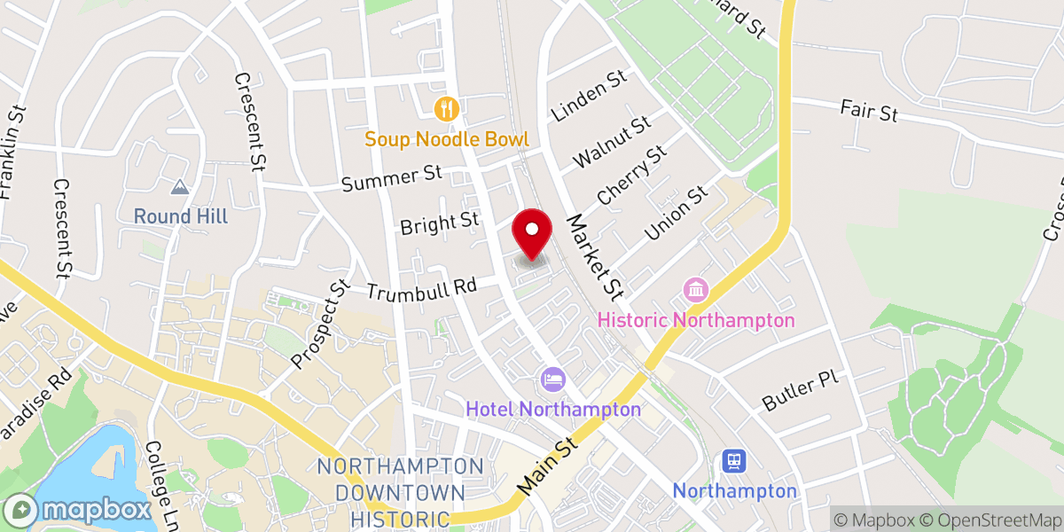 Map showing location of Northampton Friends Meeting