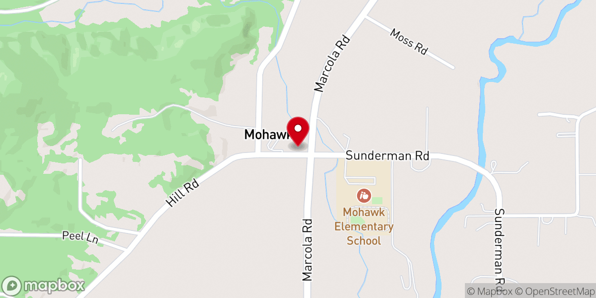 Map showing location of Mohawk Community Church