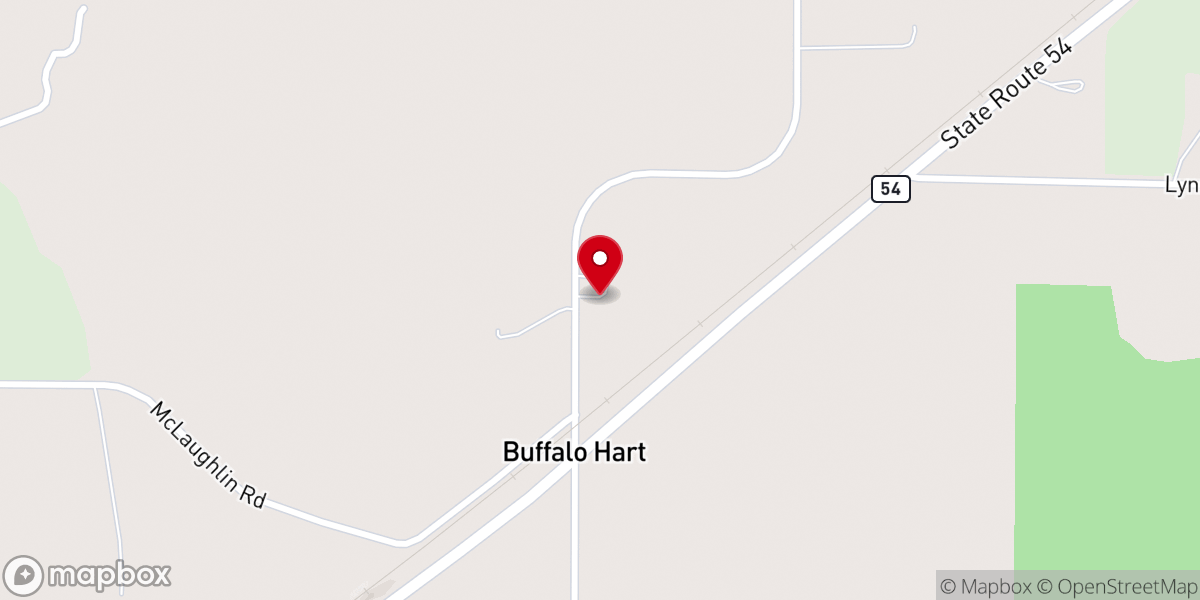 Map showing location of Buffalo Hart Presbyterian Church