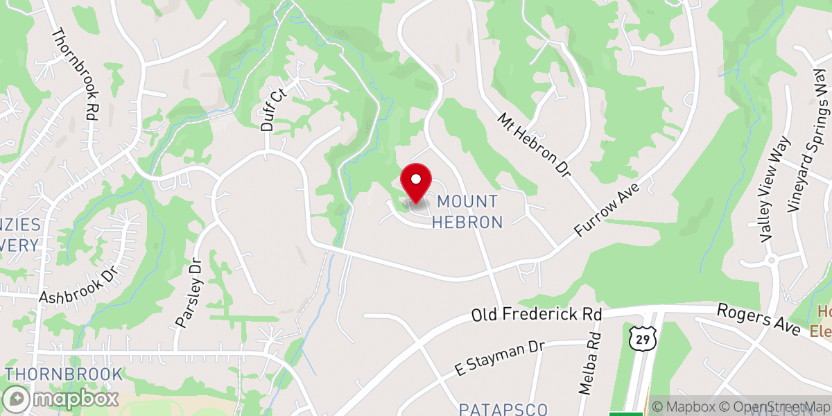 Map showing location of Patapsco Friends Meeting