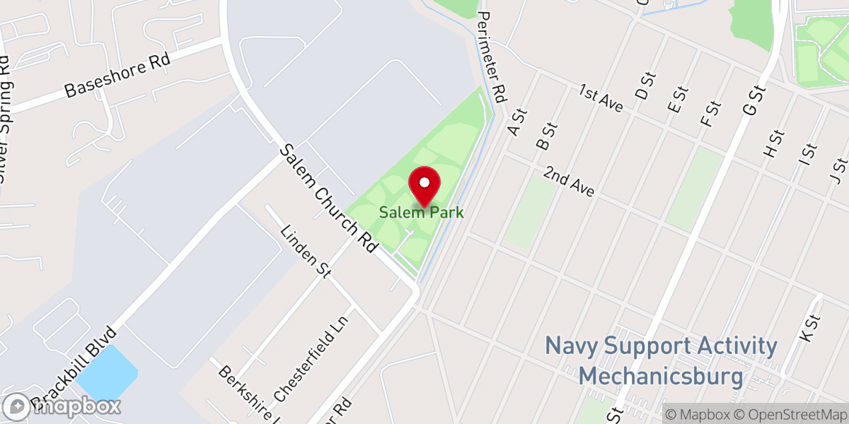 Map showing location of Salem Park