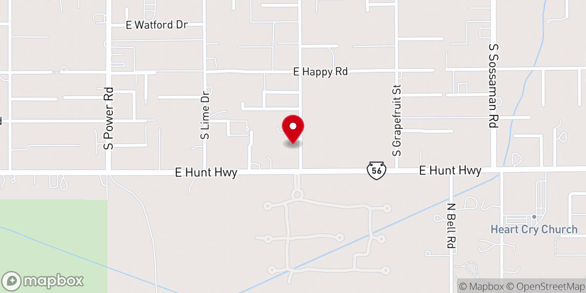 Map showing location of Chandler Heights Community Church