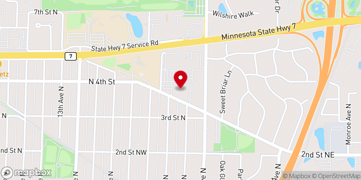 Map showing location of Chapel View Senior Living Community