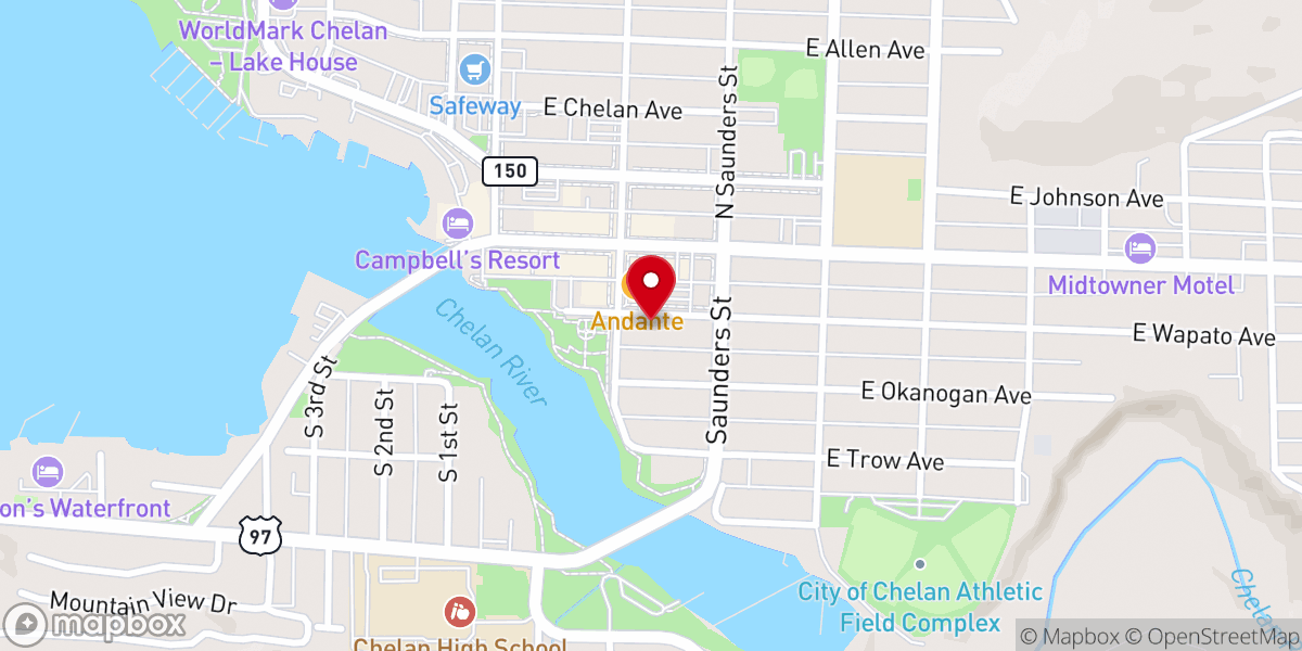 Map showing location of Chelan Christian Church