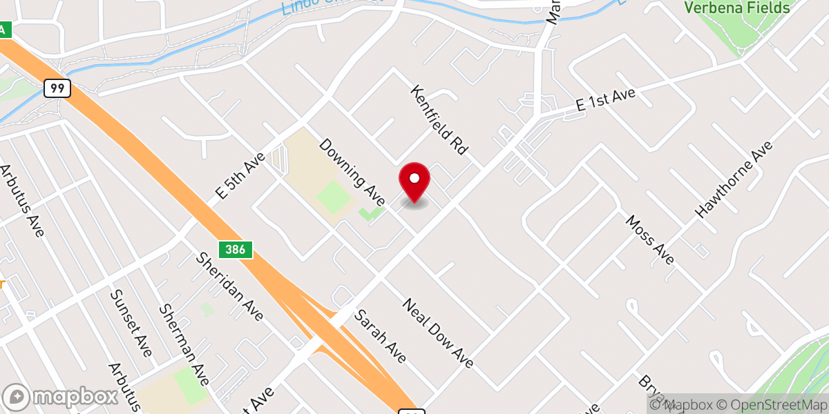 Map showing location of Chico Community Church