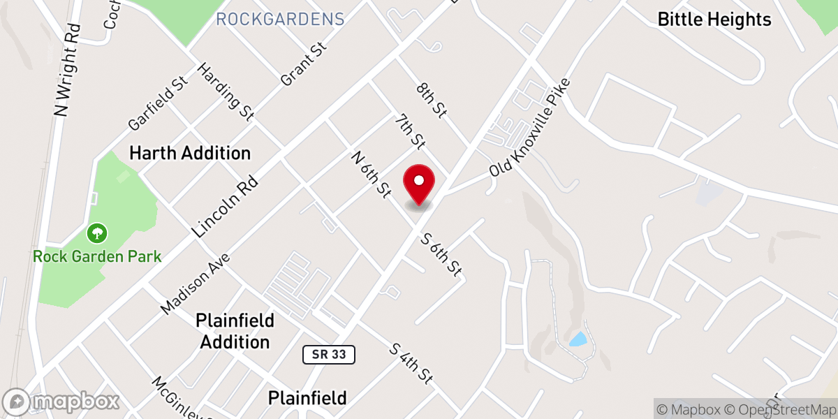 Map showing location of Chilhowee Baptist Center - Food Distribution Center