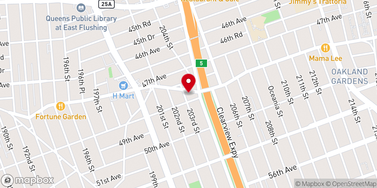 Map showing location of Chinese Evangel Mission Church of Queens