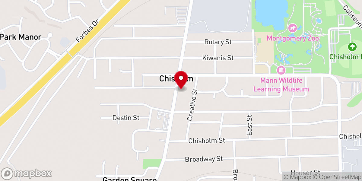 Map showing location of Chisholm Baptist Church